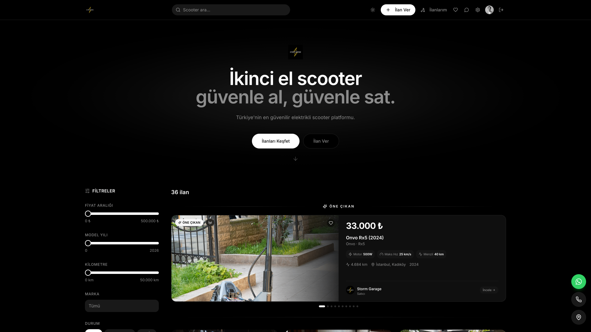 Storm Garage Satış